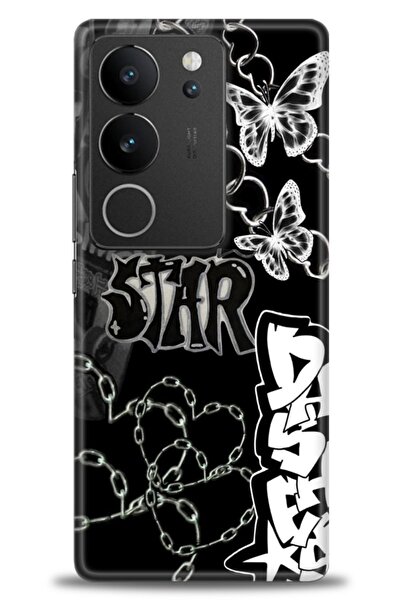 Rulet Aksesuar حافظة سيليكون متوافقة مع هاتف Vivo V29 5G HD مطبوع + واقي شاشة...