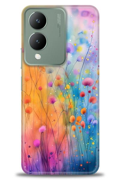 Rulet Aksesuar جراب سيليكون متوافق مع هاتف Vivo Y17S HD مطبوع + واقي شاشة سير...