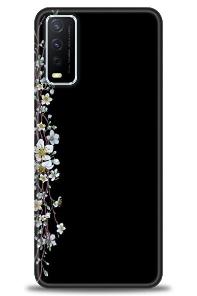 Rulet Aksesuar جراب سيليكون متوافق مع هاتف Vivo Y20 HD مطبوع + واقي شاشة سيرا...