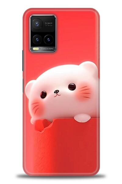 Rulet Aksesuar جراب سيليكون متوافق مع هاتف Vivo Y21 HD مطبوع + واقي شاشة سيرا...