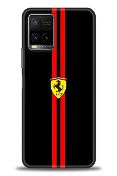 Rulet Aksesuar جراب سيليكون متوافق مع هاتف Vivo Y21S HD مطبوع + واقي شاشة سير...