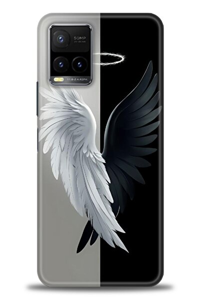 Rulet Aksesuar جراب سيليكون متوافق مع هاتف Vivo Y21 HD مطبوع + واقي شاشة سيرا...