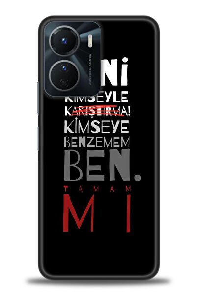 Rulet Aksesuar جراب سيليكون متوافق مع هاتف Vivo Y16 HD مطبوع + واقي شاشة سيرا...