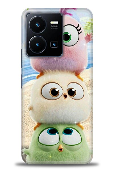 Rulet Aksesuar جراب سيليكون متوافق مع هاتف Vivo Y35 HD مطبوع + واقي شاشة سيرا...