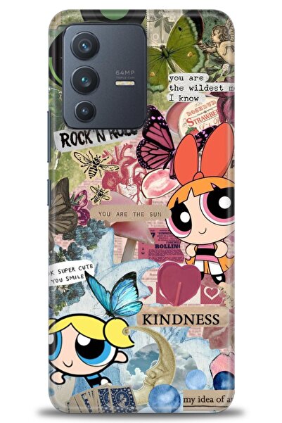 Rulet Aksesuar Vivo V23 5g Compatible Hd Printed Silicone Case + Ceramic Scre...