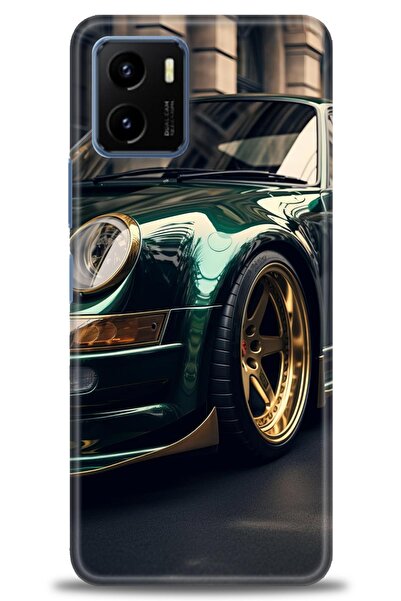 Rulet Aksesuar جراب سيليكون متوافق مع هاتف Vivo Y15S HD مطبوع + واقي شاشة سير...