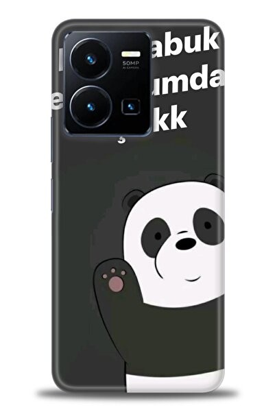 Rulet Aksesuar جراب سيليكون متوافق مع هاتف Vivo Y35 HD مطبوع + واقي شاشة سيرا...