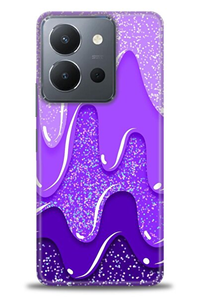 Rulet Aksesuar جراب سيليكون متوافق مع هاتف Vivo Y36 HD مطبوع + واقي شاشة سيرا...