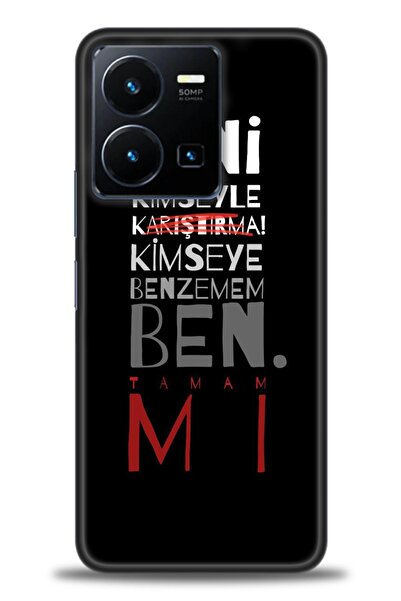 Rulet Aksesuar جراب سيليكون متوافق مع هاتف Vivo Y35 HD مطبوع + واقي شاشة سيرا...