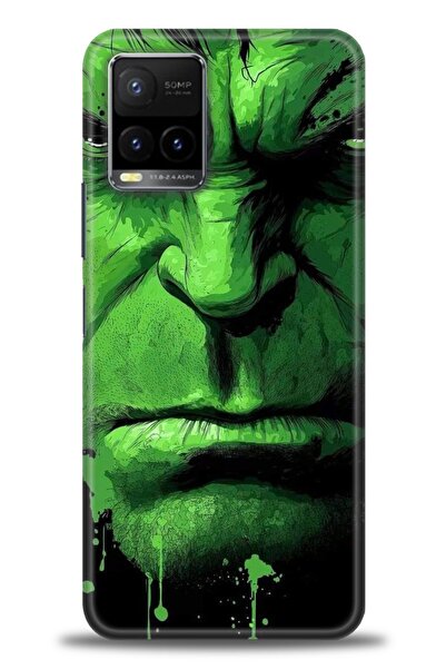 Rulet Aksesuar جراب سيليكون متوافق مع هاتف Vivo Y33S HD مطبوع + واقي شاشة سير...