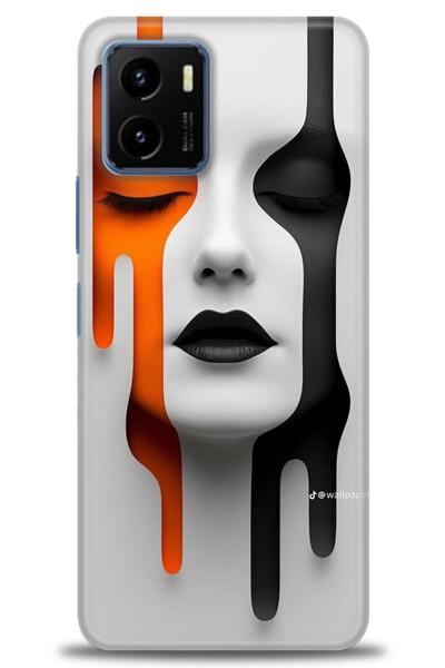 Rulet Aksesuar جراب سيليكون متوافق مع هاتف Vivo Y15S HD مطبوع + واقي شاشة سير...