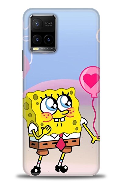 Rulet Aksesuar جراب سيليكون متوافق مع هاتف Vivo Y33S HD مطبوع + واقي شاشة سير...