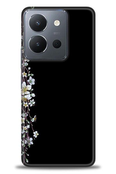 Rulet Aksesuar جراب سيليكون متوافق مع هاتف Vivo Y36 HD مطبوع + واقي شاشة سيرا...