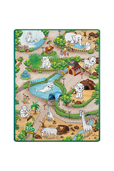 LikeSmart Covor din spuma moale cu markere incluse, "LikeSmart ZOO", usor de ...