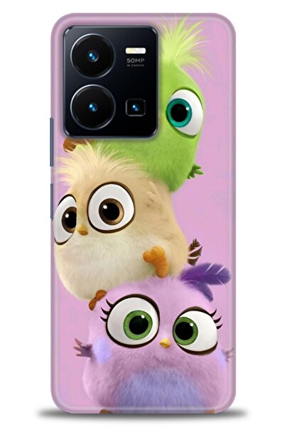 Rulet Aksesuar جراب سيليكون متوافق مع هاتف Vivo Y22S HD مطبوع + واقي شاشة سير...