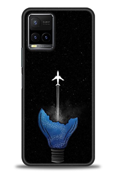 Rulet Aksesuar جراب سيليكون متوافق مع هاتف Vivo Y21S HD مطبوع + واقي شاشة سير...