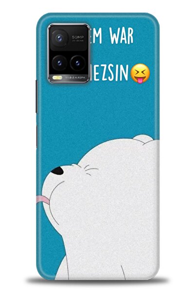 Rulet Aksesuar جراب سيليكون متوافق مع هاتف Vivo Y32 HD مطبوع + واقي شاشة سيرا...