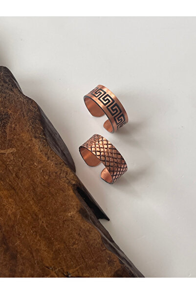 Rupen Kraft 100% copper handmade 2-piece design unisex copper ring adjustable copper ring