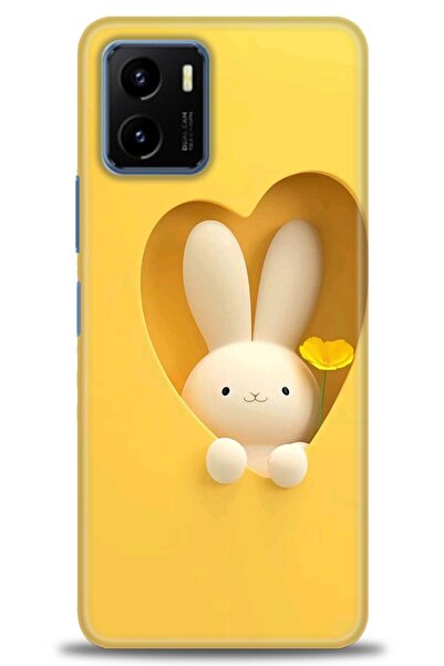 Rulet Aksesuar جراب سيليكون متوافق مع هاتف Vivo Y15S HD مطبوع + واقي شاشة سير...