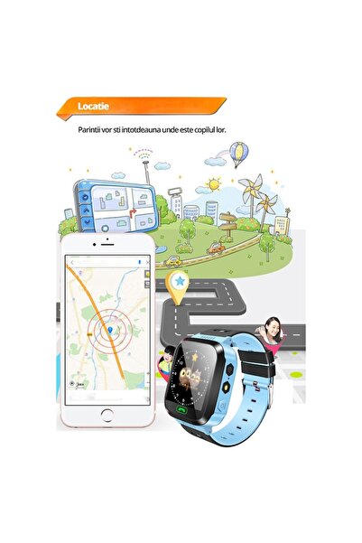 MoreFIT Ceas inteligent GPS pentru copii MX528, cu GPS LBS și funcție de telefon