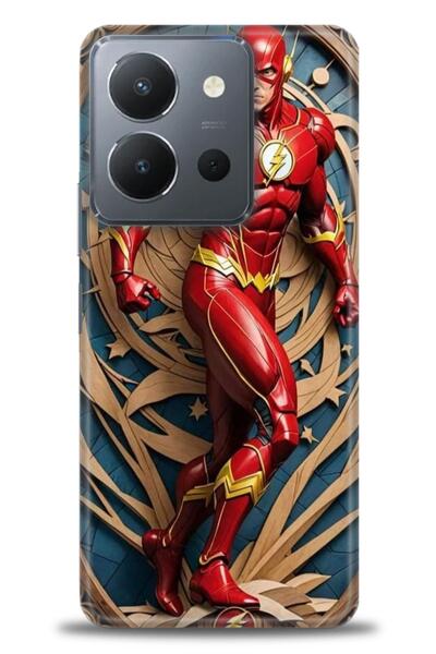 Rulet Aksesuar جراب سيليكون متوافق مع هاتف Vivo Y36 HD مطبوع + واقي شاشة سيرا...