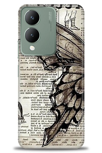 Rulet Aksesuar جراب سيليكون متوافق مع هاتف Vivo Y17S HD مطبوع + واقي شاشة سير...