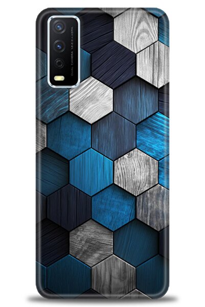 Rulet Aksesuar جراب سيليكون متوافق مع هاتف Vivo Y20 HD مطبوع + واقي شاشة سيرا...