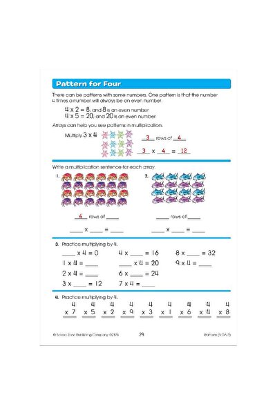 School Zone Publishing Press Out Book: Math Basics 3 - Ages 8-9 Years