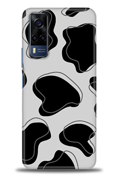 Rulet Aksesuar جراب سيليكون متوافق مع هاتف Vivo Y53S HD مطبوع + واقي شاشة سير...