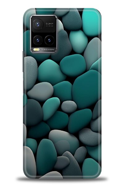 Rulet Aksesuar جراب سيليكون متوافق مع هاتف Vivo Y21S HD مطبوع + واقي شاشة سير...