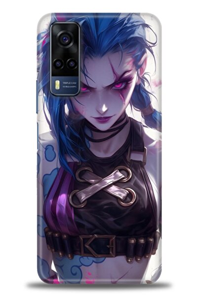 Rulet Aksesuar جراب سيليكون متوافق مع هاتف Vivo Y53S HD مطبوع + واقي شاشة سير...