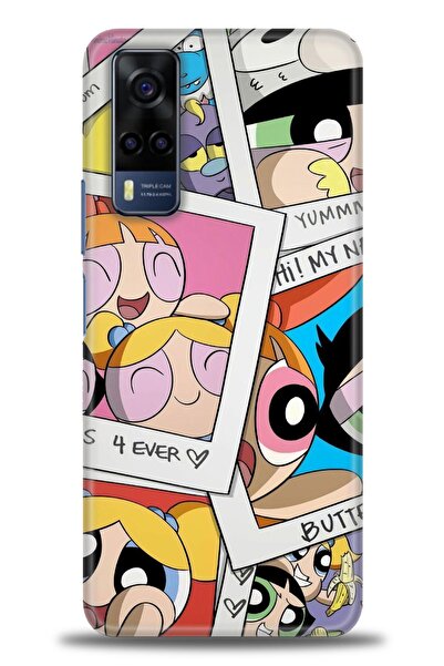 Rulet Aksesuar جراب سيليكون متوافق مع هاتف Vivo Y53S HD مطبوع + واقي شاشة سير...