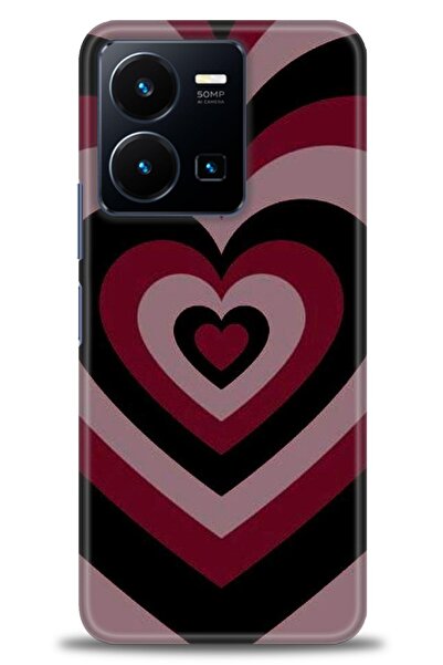 Rulet Aksesuar جراب سيليكون متوافق مع هاتف Vivo Y22S HD مطبوع + واقي شاشة سير...