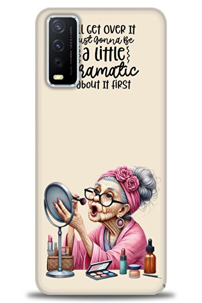 Rulet Aksesuar جراب سيليكون متوافق مع هاتف Vivo Y20S HD مطبوع + واقي شاشة من ...