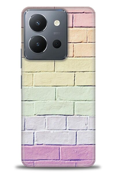 Rulet Aksesuar جراب سيليكون متوافق مع هاتف Vivo Y36 HD مطبوع + واقي شاشة سيرا...