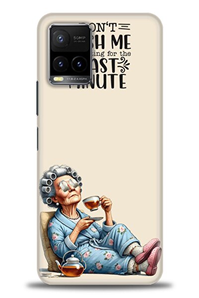 Rulet Aksesuar جراب سيليكون متوافق مع هاتف Vivo Y21S HD مطبوع + واقي شاشة سير...