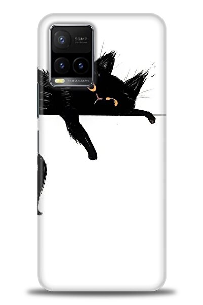 Rulet Aksesuar جراب سيليكون متوافق مع هاتف Vivo Y21 HD مطبوع + واقي شاشة سيرا...