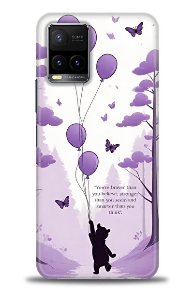 Rulet Aksesuar جراب سيليكون متوافق مع هاتف Vivo Y32 HD مطبوع + واقي شاشة سيرا...