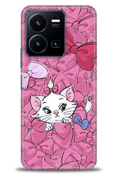 Rulet Aksesuar جراب سيليكون متوافق مع هاتف Vivo Y22S HD مطبوع + واقي شاشة سير...