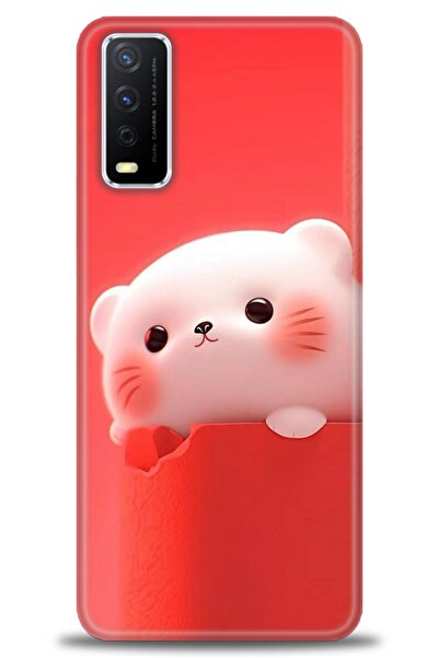 Rulet Aksesuar جراب سيليكون متوافق مع هاتف Vivo Y11S HD مطبوع + واقي شاشة سير...