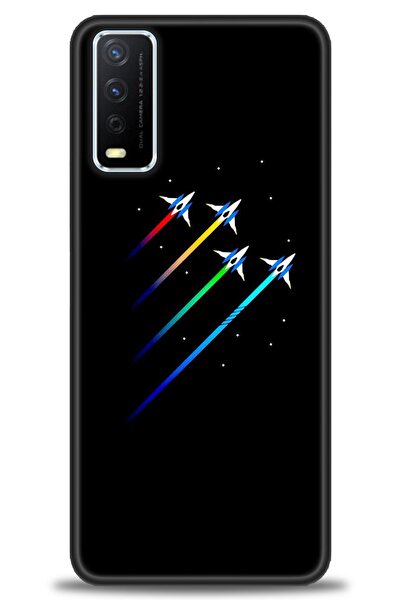 Rulet Aksesuar جراب سيليكون متوافق مع هاتف Vivo Y11S HD مطبوع + واقي شاشة سير...