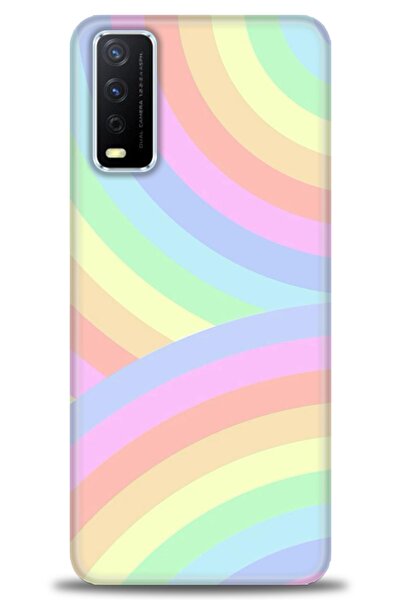 Rulet Aksesuar جراب سيليكون متوافق مع هاتف Vivo Y20S HD مطبوع + واقي شاشة سير...