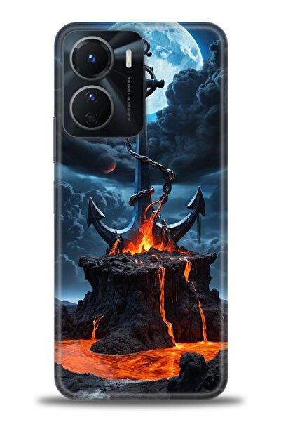 Rulet Aksesuar جراب سيليكون متوافق مع هاتف Vivo Y16 HD مطبوع + واقي شاشة سيرا...