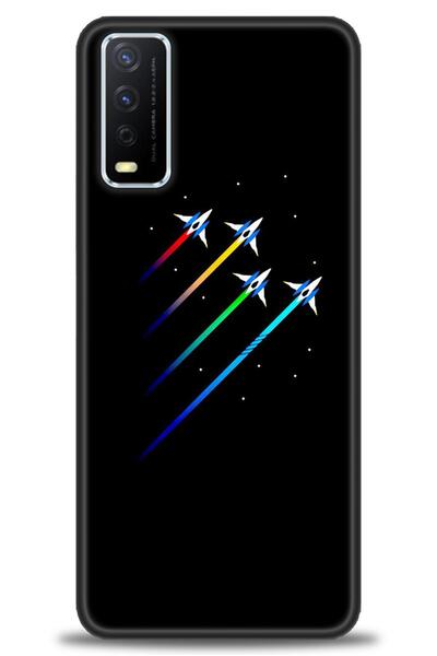 Rulet Aksesuar جراب سيليكون متوافق مع هاتف Vivo Y20S HD مطبوع + واقي شاشة سير...