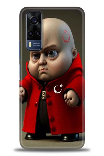 Rulet Aksesuar جراب سيليكون متوافق مع هاتف Vivo Y51 HD مطبوع + واقي شاشة سيرا...