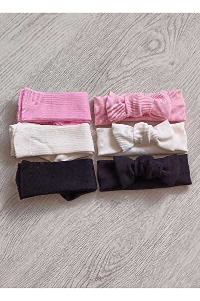 nisbutik aksesuar 6-Piece Baby Girl Bandana Socks Set, Knee-High Socks Bandana Set