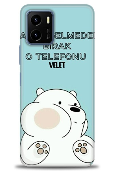 Rulet Aksesuar جراب سيليكون متوافق مع هاتف Vivo Y15S HD مطبوع + واقي شاشة سير...