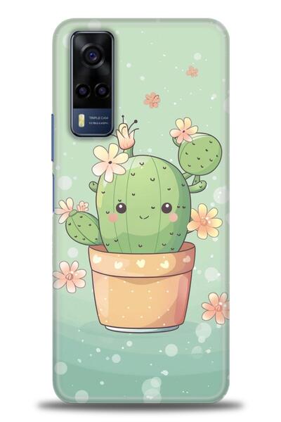 Rulet Aksesuar جراب سيليكون متوافق مع هاتف Vivo Y53S HD مطبوع + واقي شاشة سير...