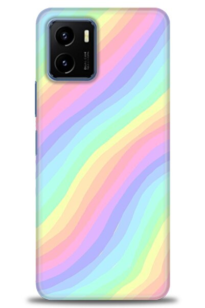 Rulet Aksesuar جراب سيليكون متوافق مع هاتف Vivo Y15S HD مطبوع + واقي شاشة سير...