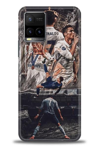 Rulet Aksesuar جراب سيليكون متوافق مع هاتف Vivo Y21 HD مطبوع + واقي شاشة سيرا...